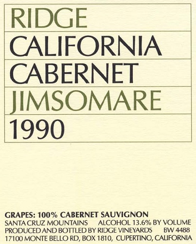 1990 Jimsomare Cabernet Sauvignon