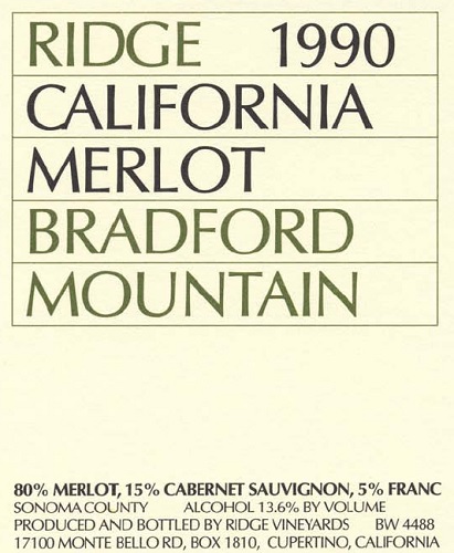 1990 Bradford Mountain Merlot