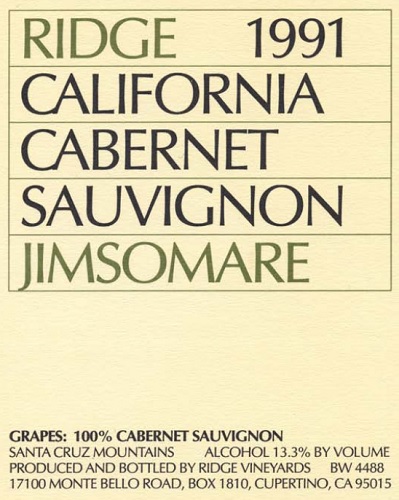 1991 Jimsomare Cabernet Sauvignon