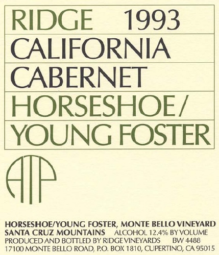 1993 Horseshoe Young Foster Cabernet Sauvignon