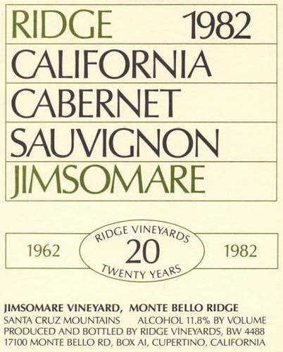 1982 Jimsomare Cabernet Sauvignon