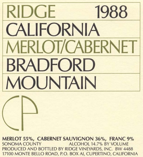 1988 Bradford Mountain Merlot