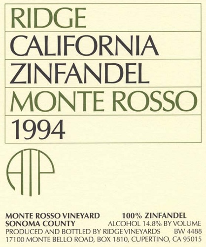 1994 Monte Rosso Zinfandel