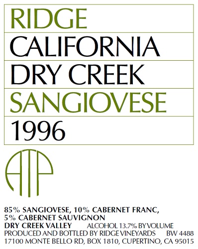 1996 Dry Creek Sangiovese