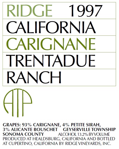 1997 Trentadue Carignane