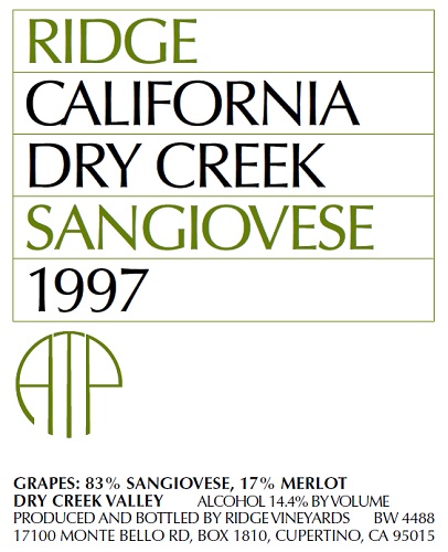 1997 Dry Creek Sangiovese