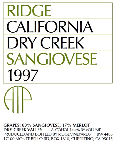 1997 Dry Creek Sangiovese
