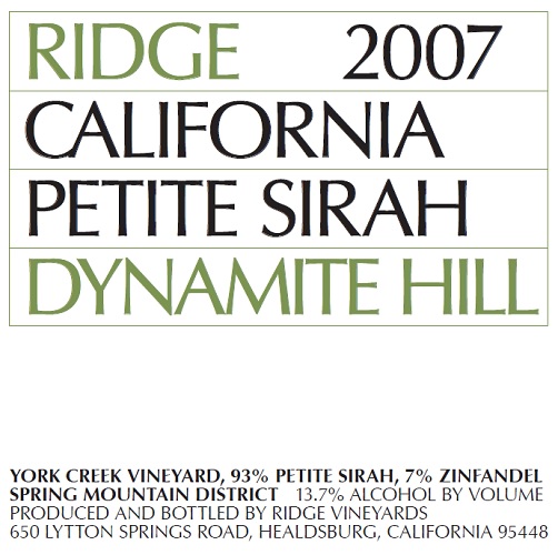 2007 Dynamite Hill Petite Sirah