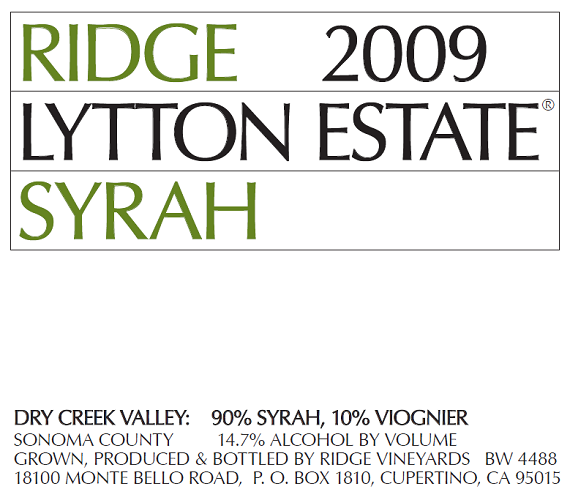 2009 Lytton Estate Syrah