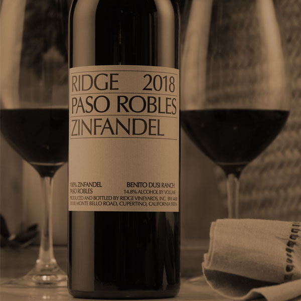 ridge 2018 paso robles zinfandel