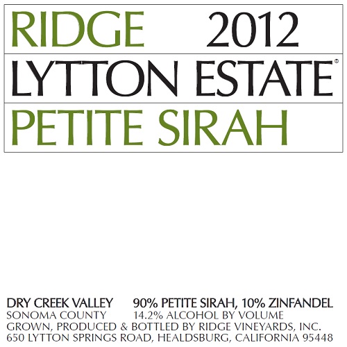 2012 Lytton Estate Petite Sirah