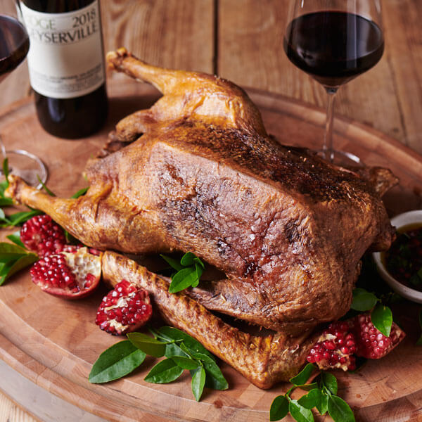Golden Goose with Pomegranate Gremolata