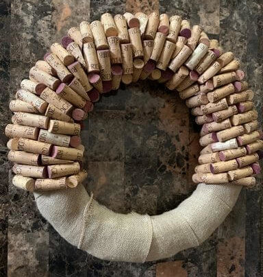 DIY Christmas Wine Cork Wreath - My Turn for Us