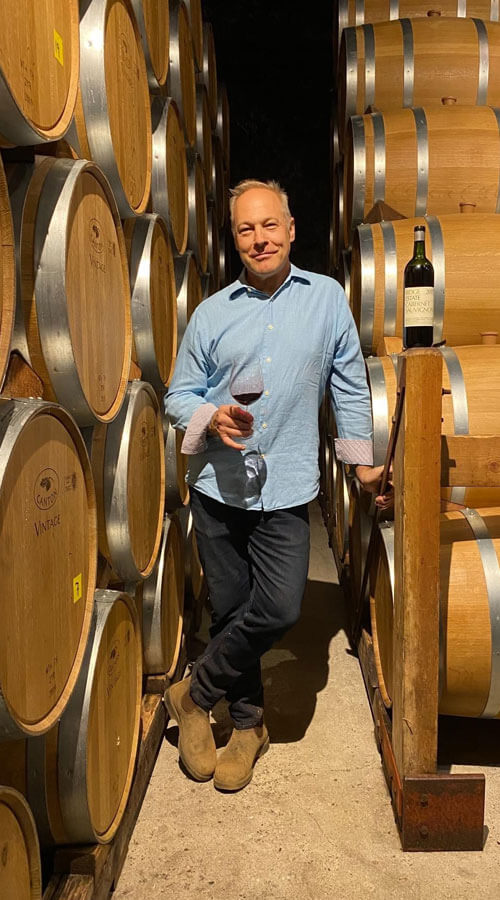Ridge Vineyards Winemaker John Olney in Barrel Cellar