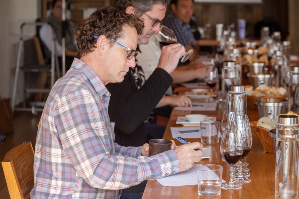 Winemaker taking notes